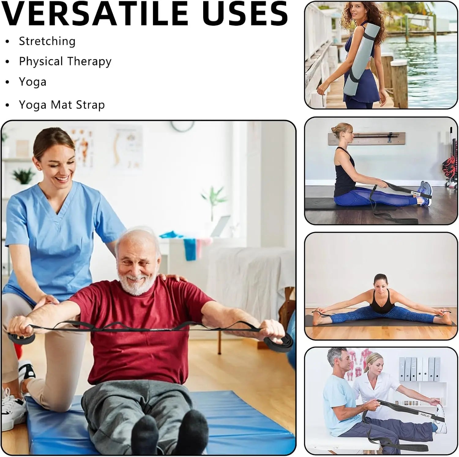 Stretching Strap Yoga Strap Physical Therapy for Home Workout