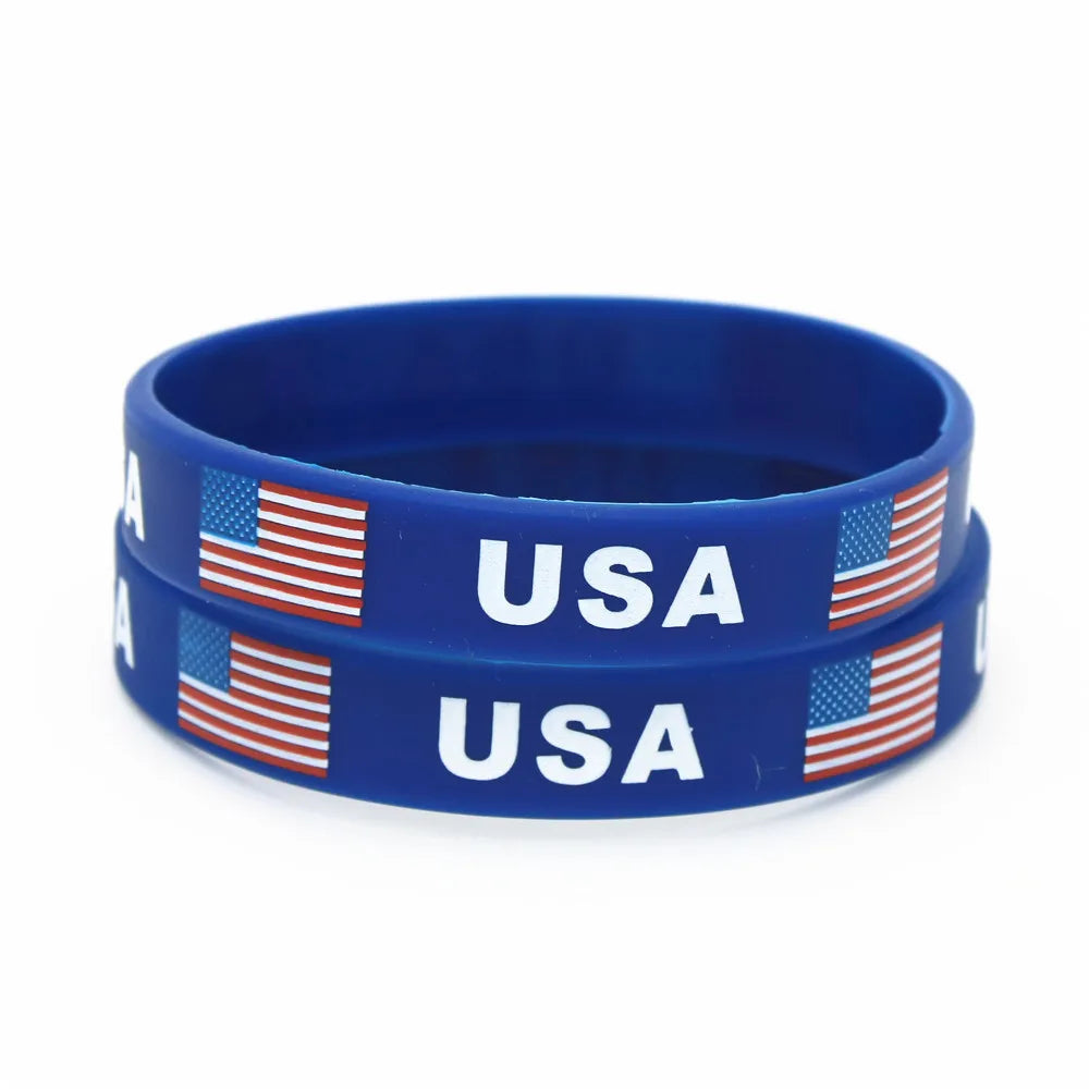 USA Flag Silicone Wristband