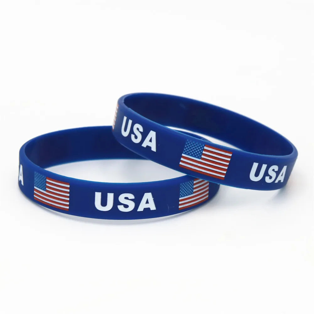 USA Flag Silicone Wristband