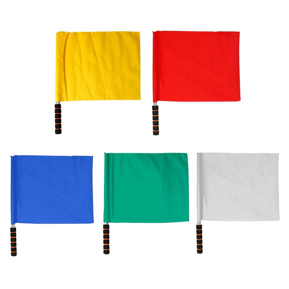 1Pcs Soccer Referee Flag Red White Yellow Blue Green Football Training Command