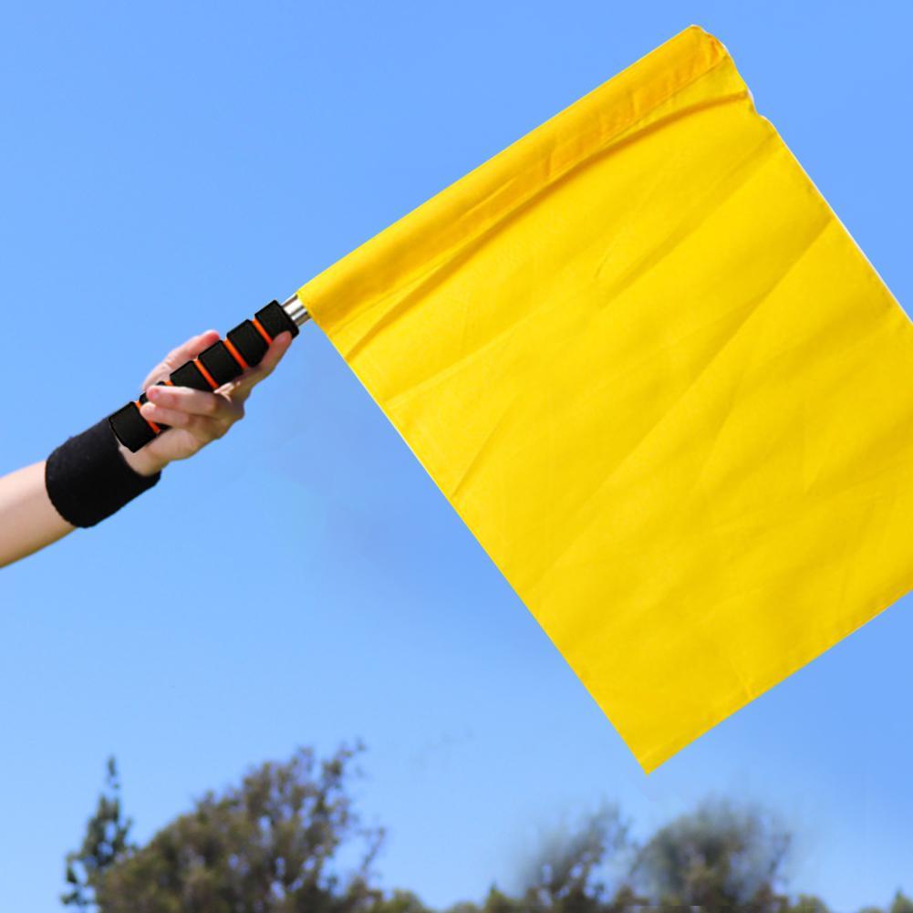 1Pcs Soccer Referee Flag Red White Yellow Blue Green Football Training Command