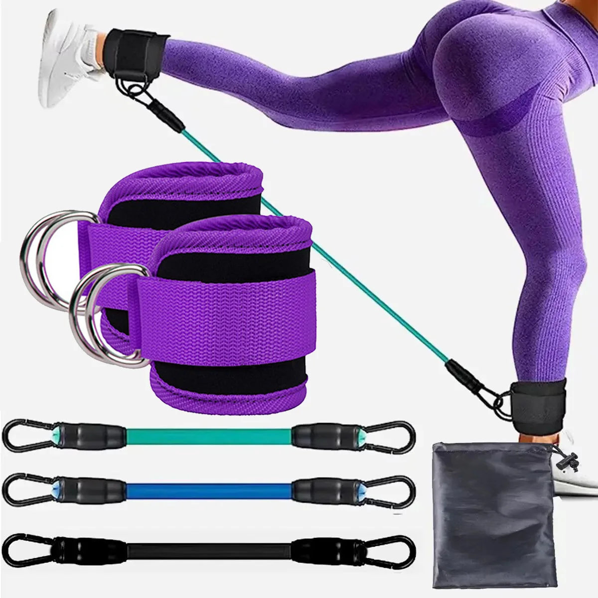 Resistance Bands Set Ankle Straps Adjustable Foot