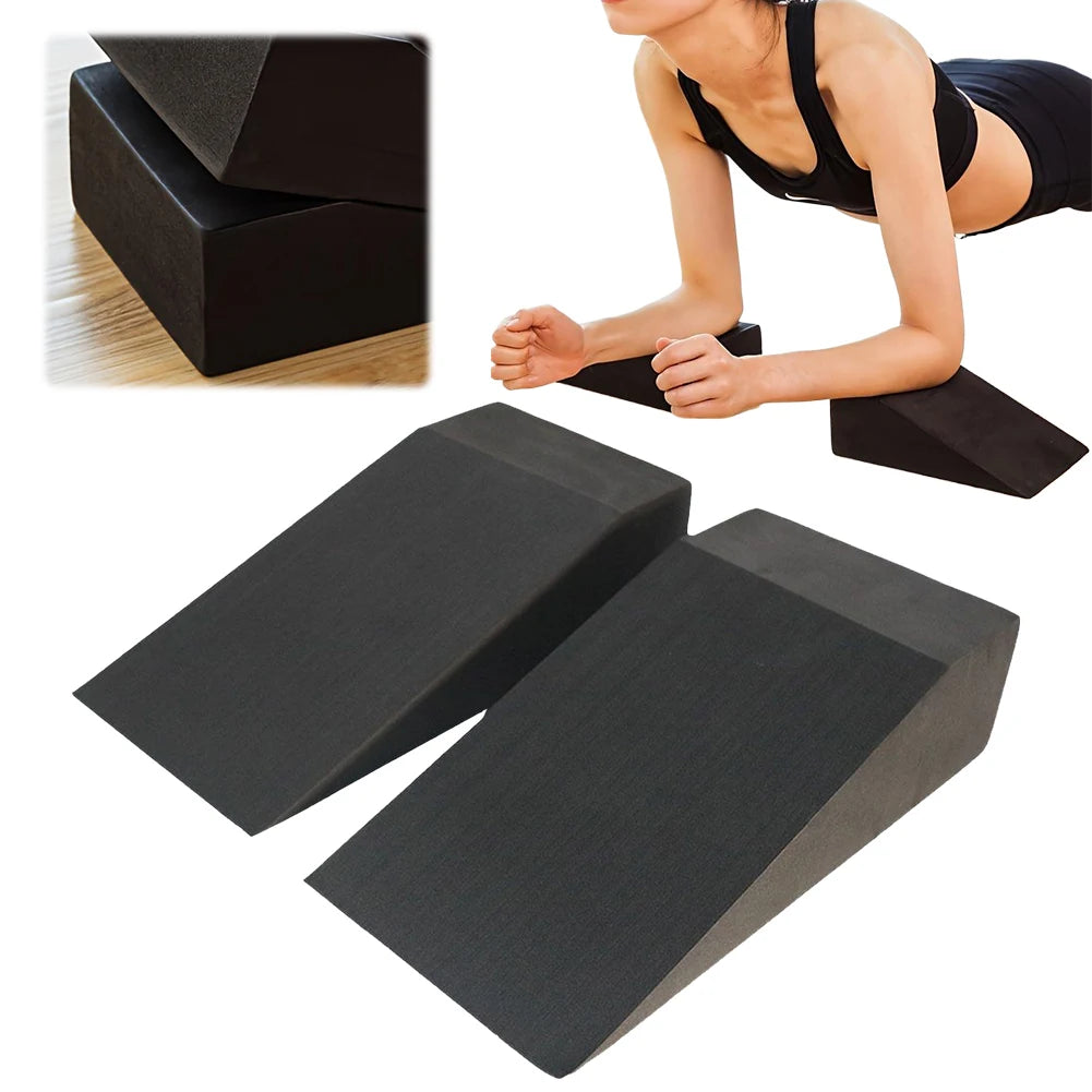 2Pcs Yoga Wedge Blocks and Squat Wedge Board Multi Functional Stretch Slant Board