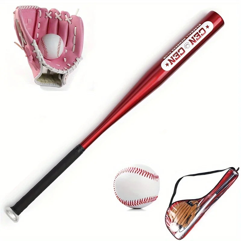 Baseball Balls Set 63.5cm Aluminum Alloy Baseball Bat PVC Baseball Glove