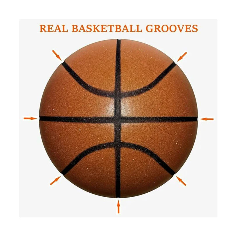 Silent Basketball Size 7#(29.5")6#/5# Dribbling Indoor Grooved Airless Foam