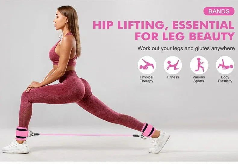 Resistance Bands Set Ankle Straps Adjustable Foot