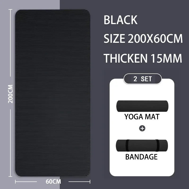 15mm Thick Yoga Mat Anti Slip Environmental Sports Fitness Mat