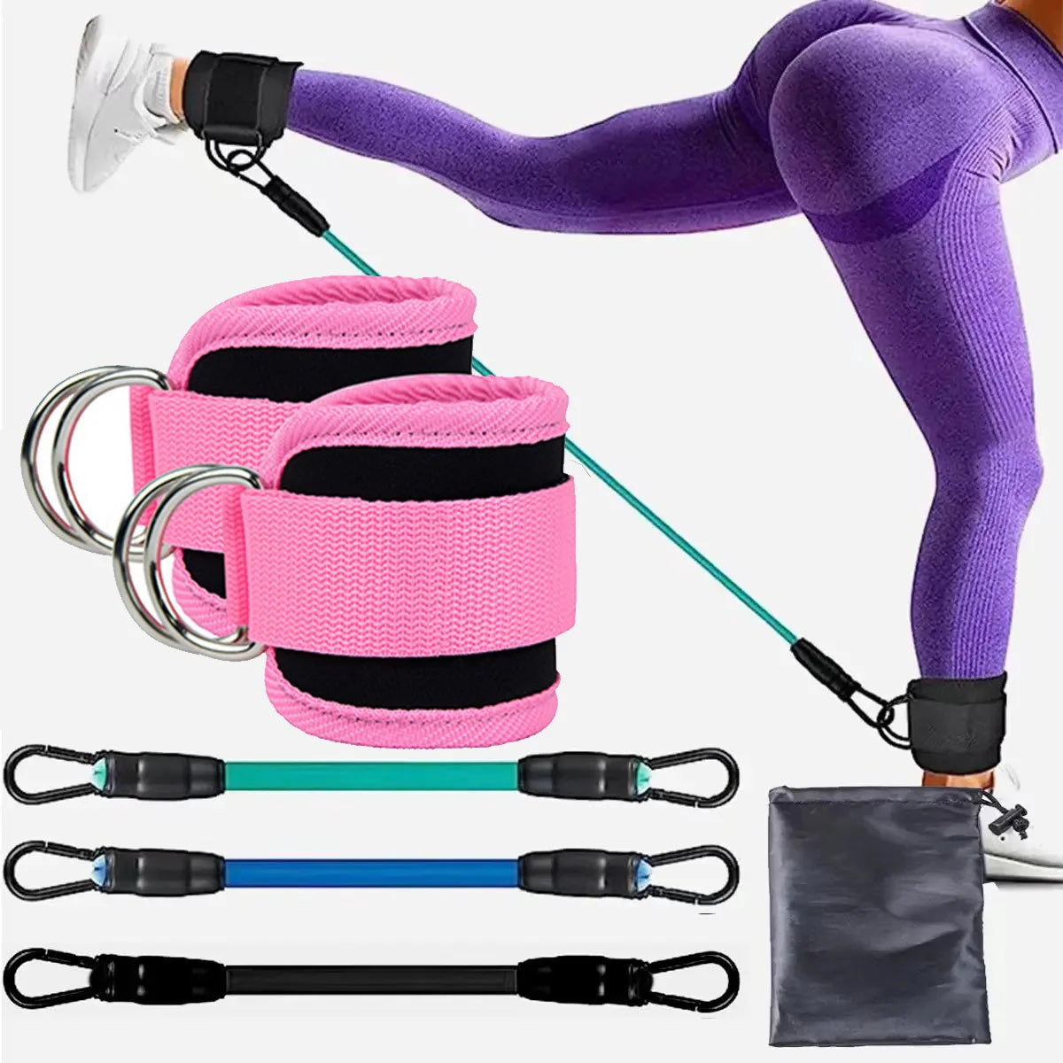 Resistance Bands Set Ankle Straps Adjustable Foot