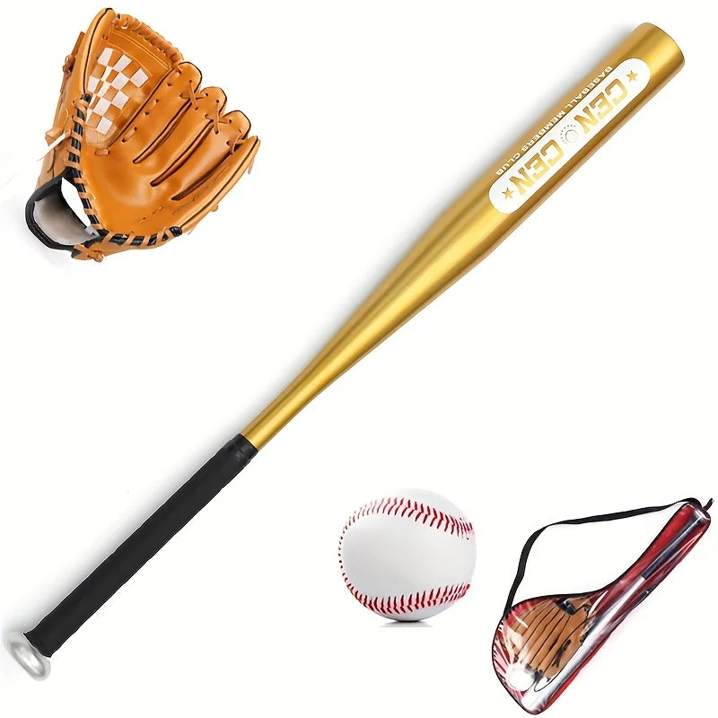 Baseball Balls Set 63.5cm Aluminum Alloy Baseball Bat PVC Baseball Glove