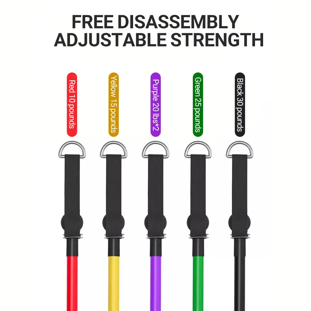 Bodybuilding Resistance Bands Set Multi-function Tensioner Suit