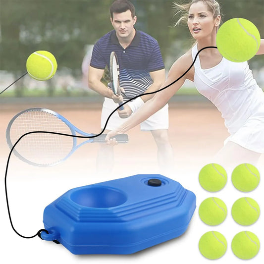 Single Tennis Trainer Heavy Duty Base With Elastic Rope Ball