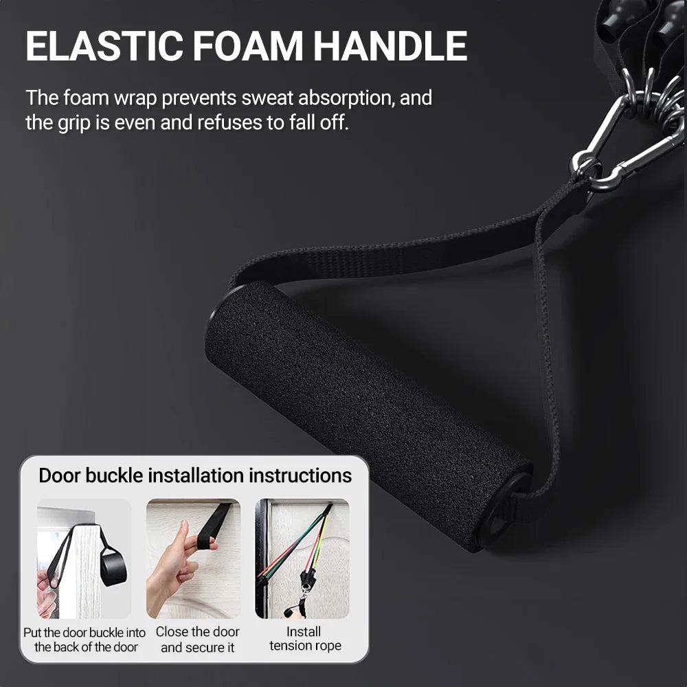 Bodybuilding Resistance Bands Set Multi-function Tensioner Suit