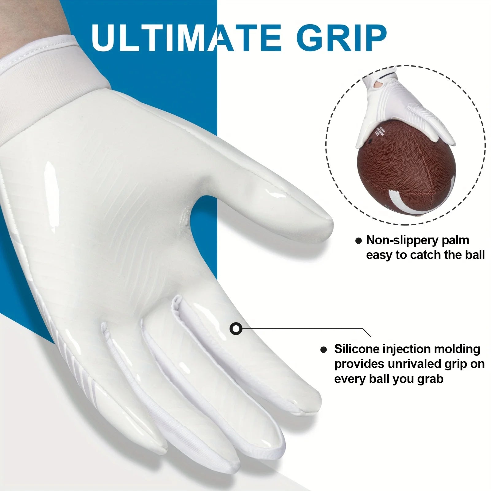 Non-Slip rugby gloves Full Finger Cycling Gloves Silicone Grip Palm