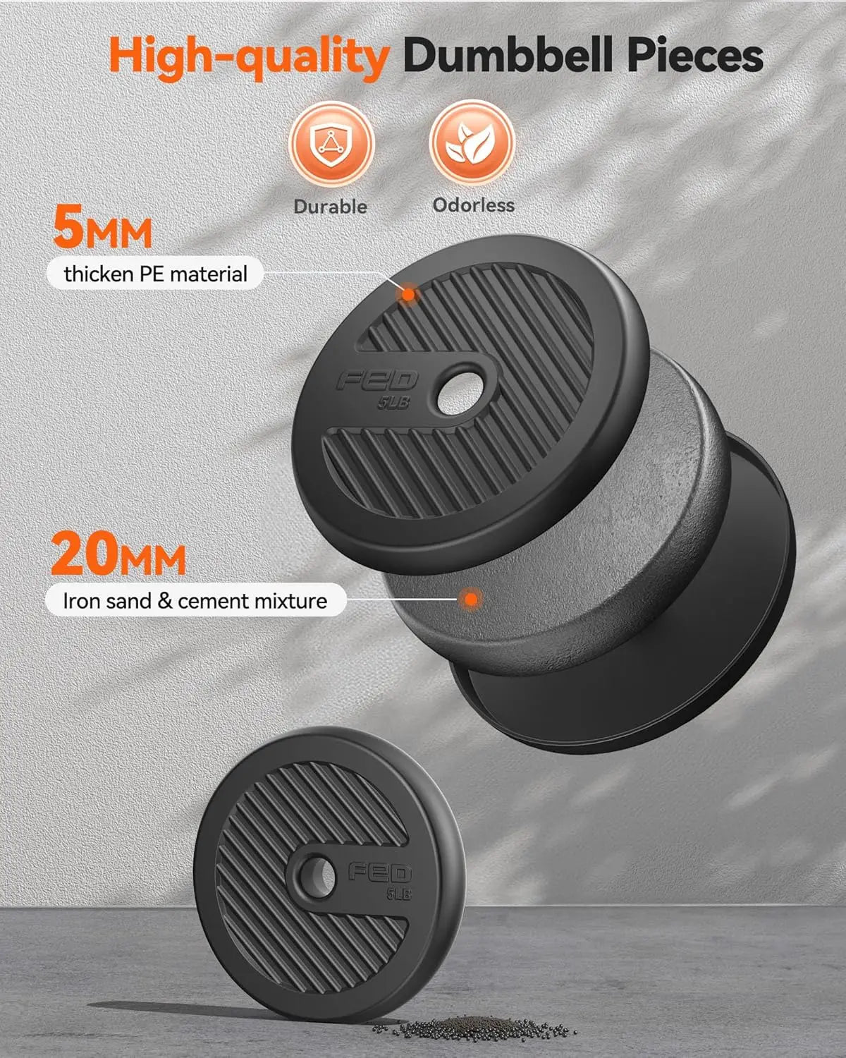 Adjustable Dumbbell Weight Set – 20/30/40/45/70/90lbs with 5-in-1 Versatile Training Options