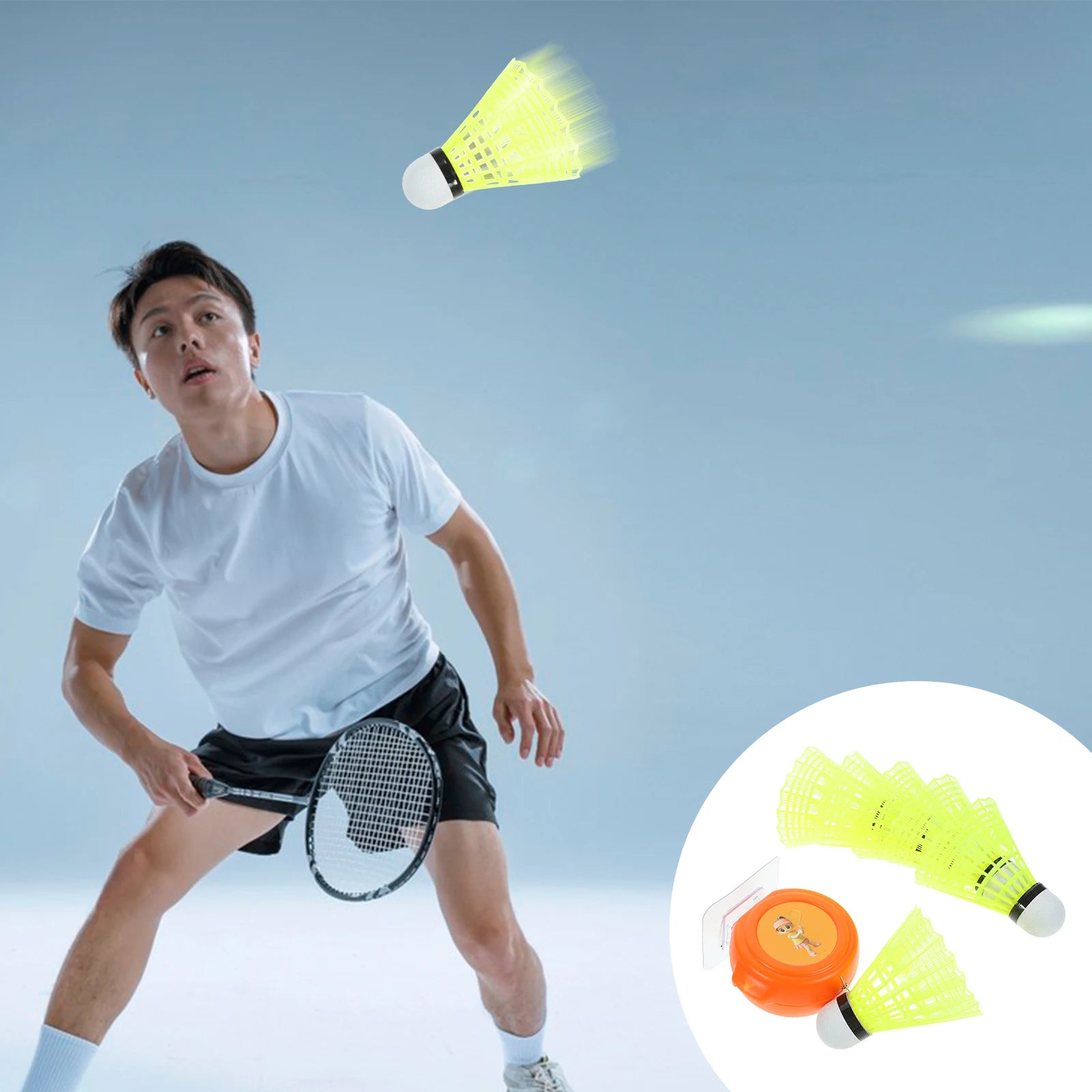 1 set Badminton Trainer Rebounder Set Portable Training Equipment Practice