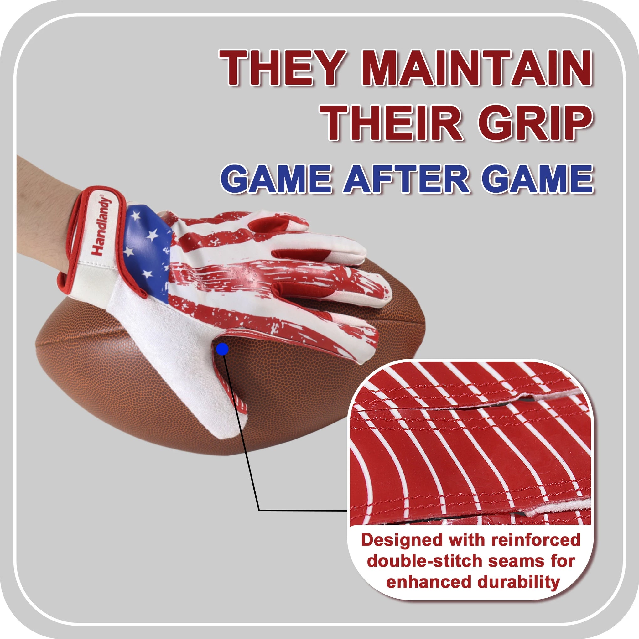 HANDLANDY Youth American Football Gloves for Boys Girls