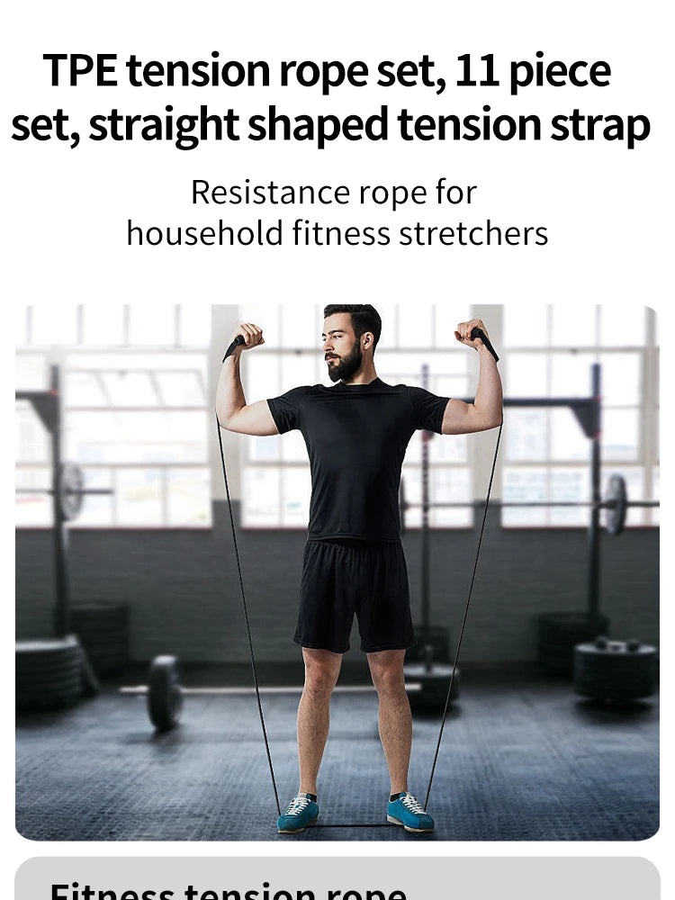 11 Pcs/Set TPE Resistance Band Set Fitness Band