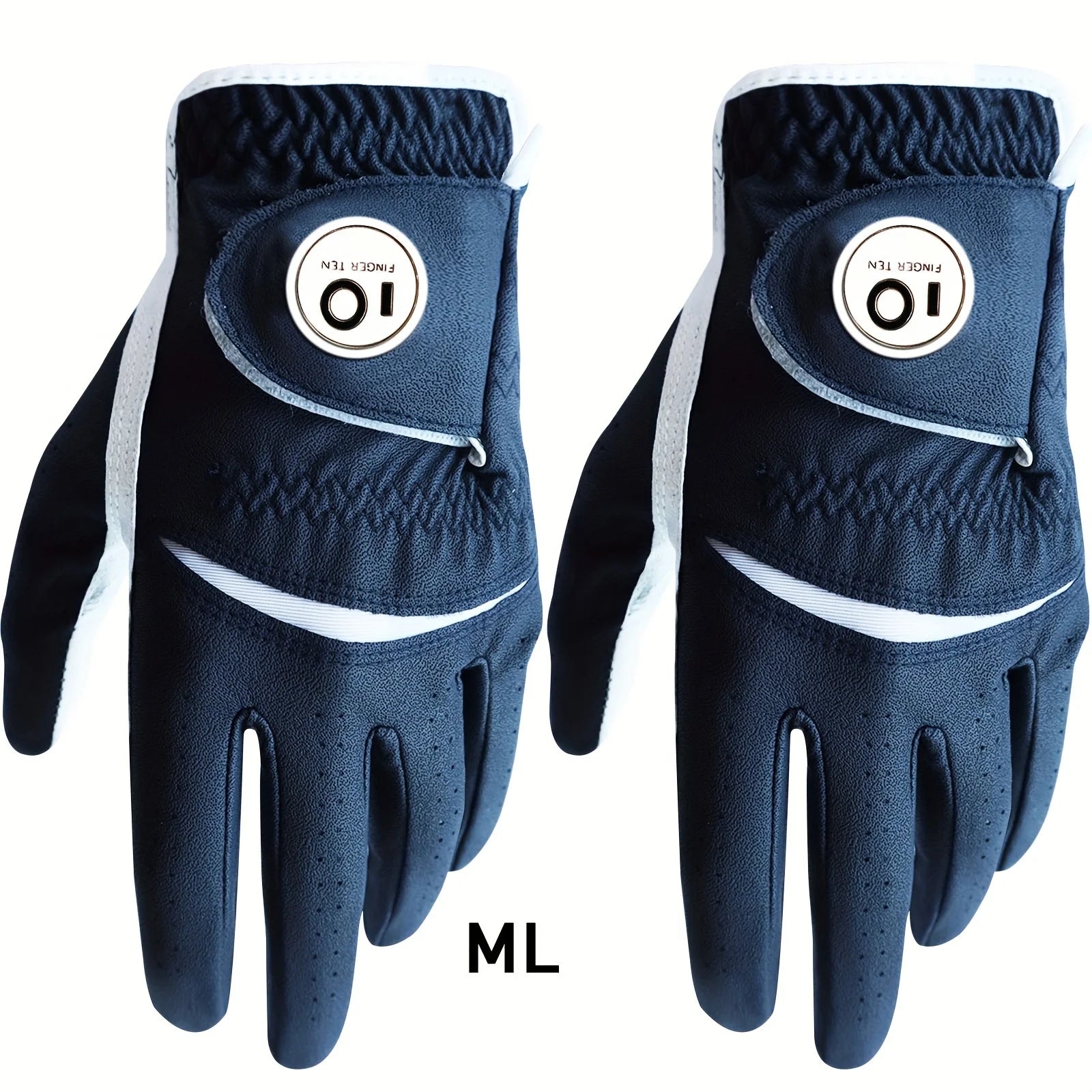 Golf Gloves Men Right Handed Golfer 2 Pack Left Hand with Ball Marker
