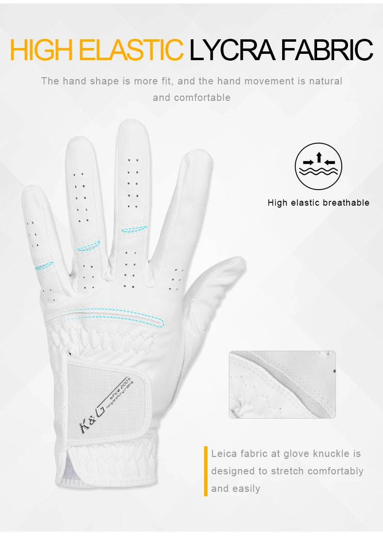 High Quality Golf Gloves Men's Gloves Left Hand Soft White Dark Grey Swing Training Granules