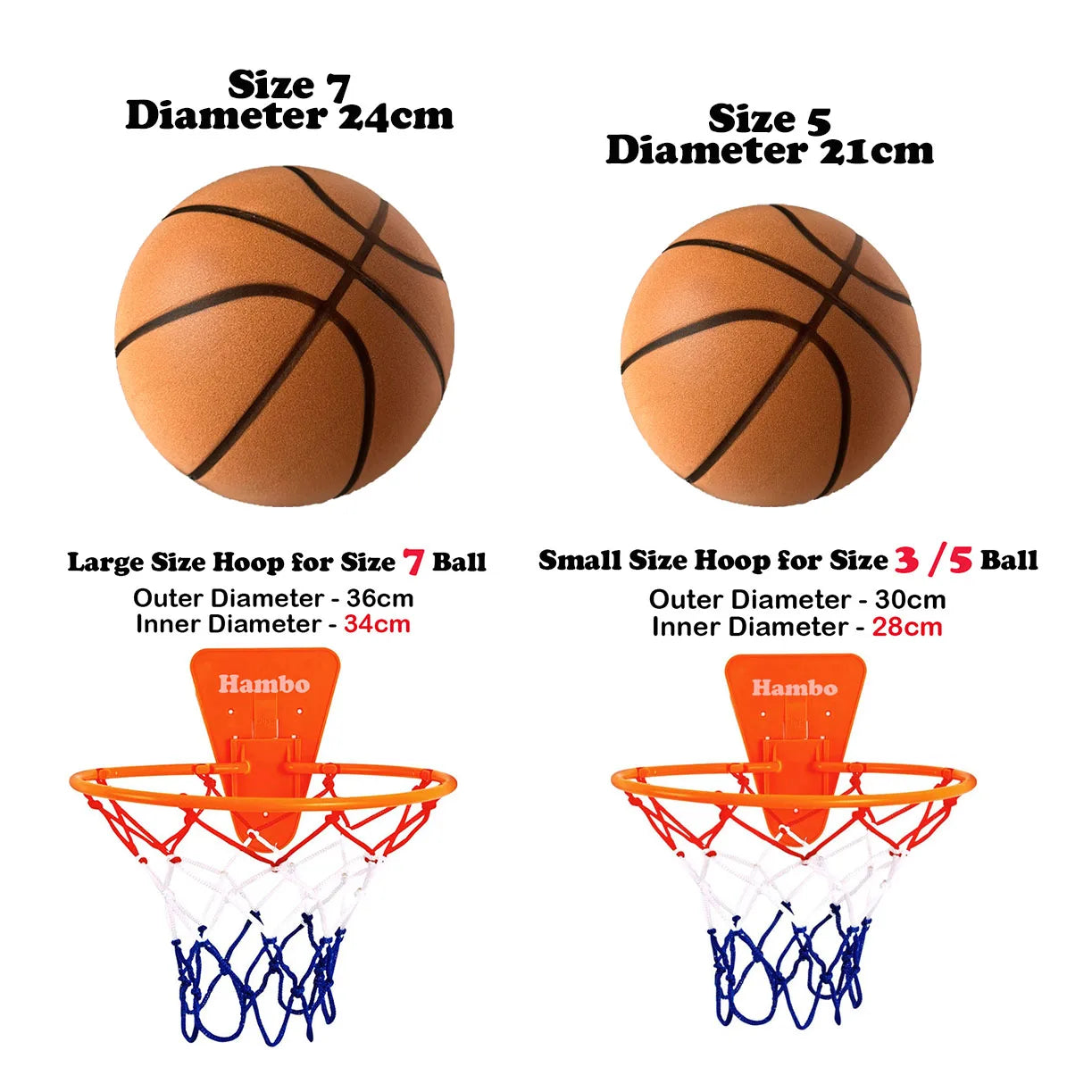 Silent Basketball Size 7#(29.5")6#/5# Dribbling Indoor Grooved Airless Foam