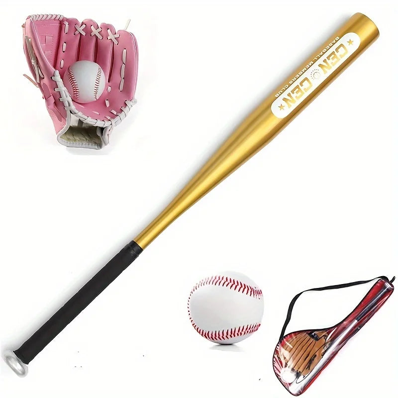 Baseball Balls Set 63.5cm Aluminum Alloy Baseball Bat PVC Baseball Glove
