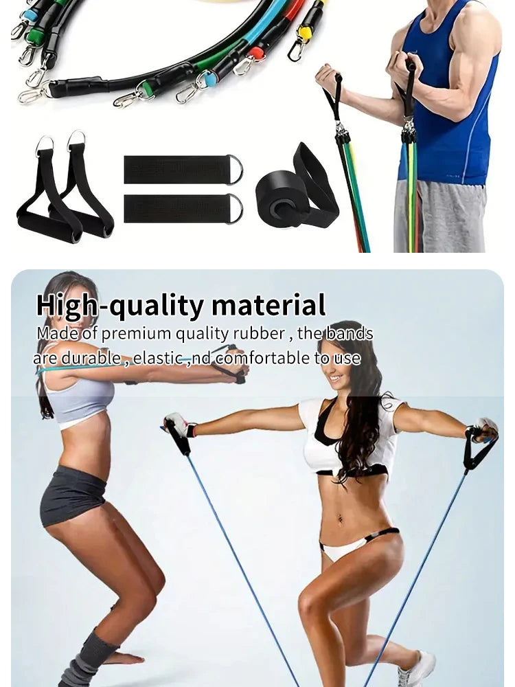 11 Pcs/Set TPE Resistance Band Set Fitness Band