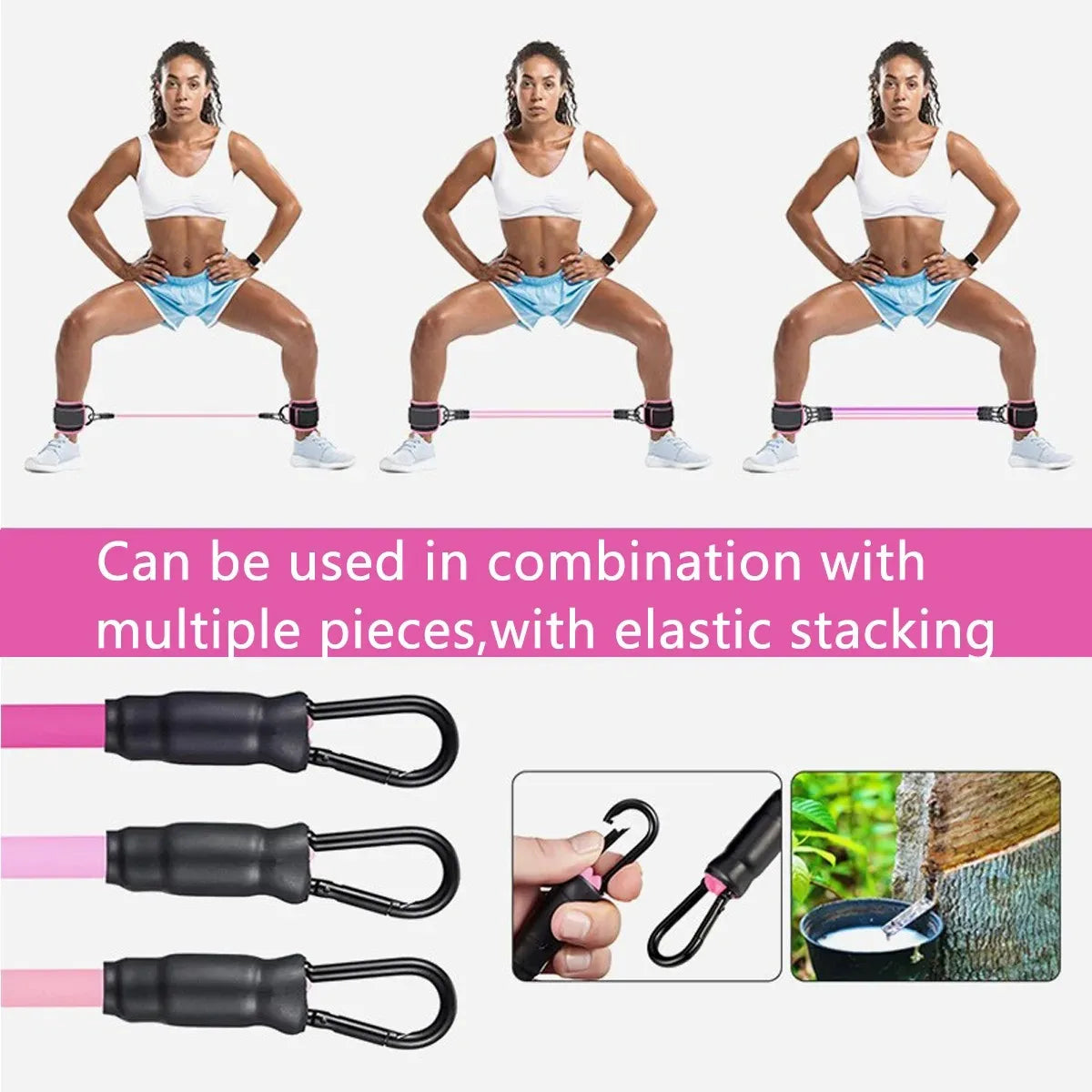 Resistance Bands Set Ankle Straps Adjustable Foot