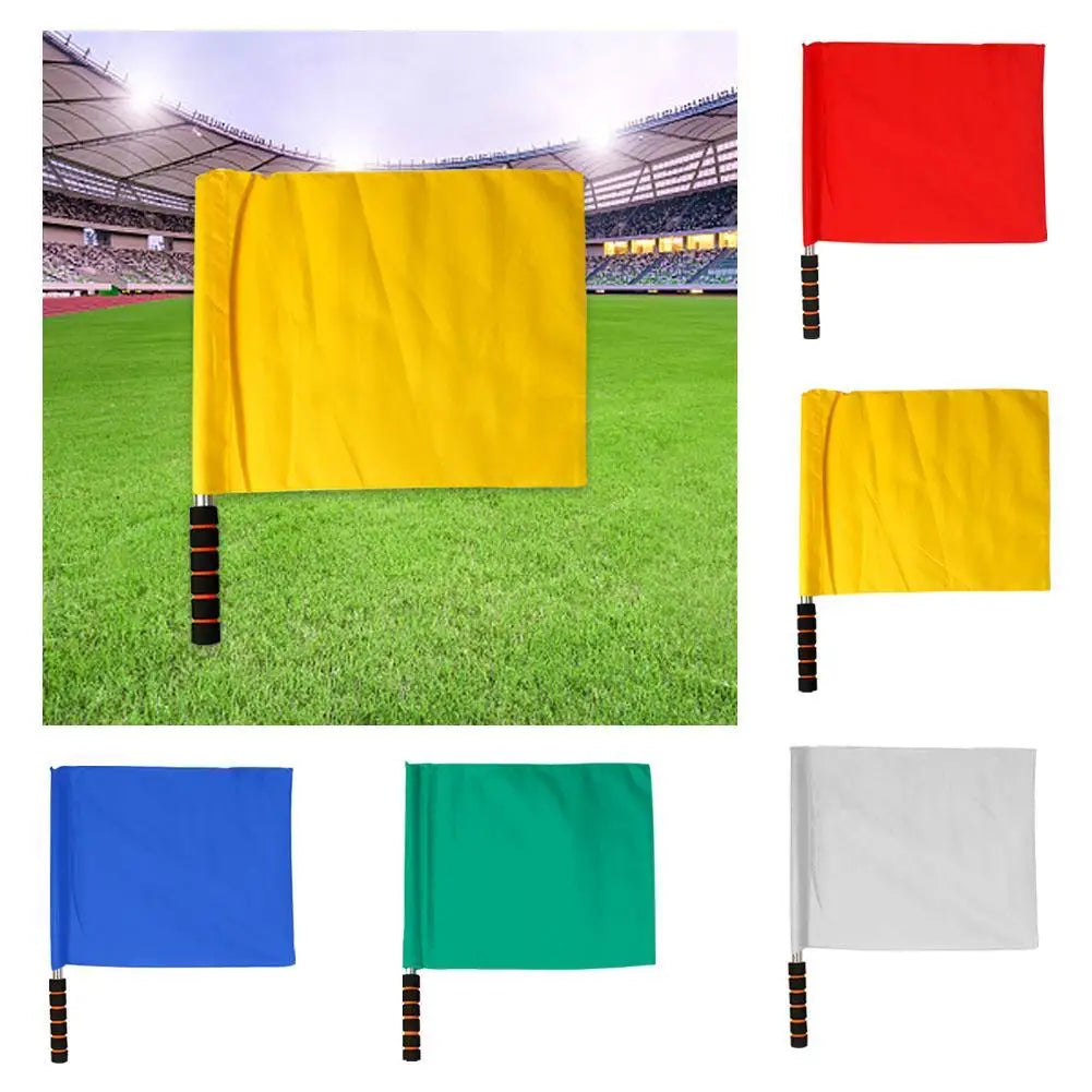 1Pcs Soccer Referee Flag Red White Yellow Blue Green Football Training Command