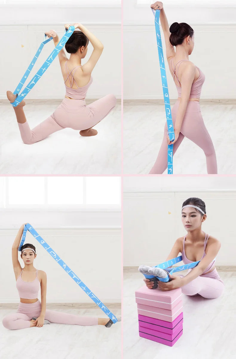 Multi-Functional Slimming Resistance Bands Yoga Strap Elastic Band 8/10/12 Grids