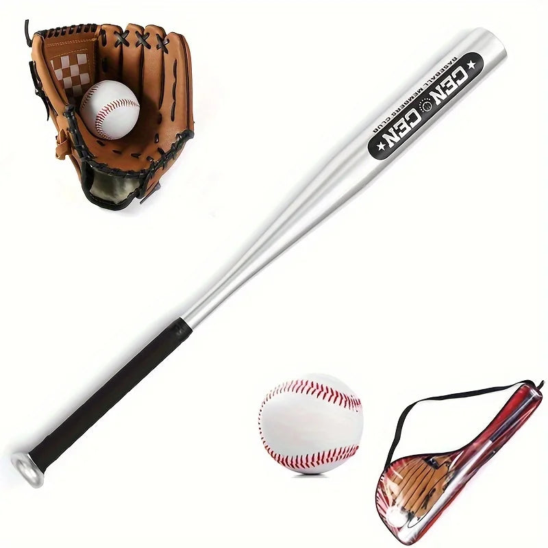 Baseball Balls Set 63.5cm Aluminum Alloy Baseball Bat PVC Baseball Glove