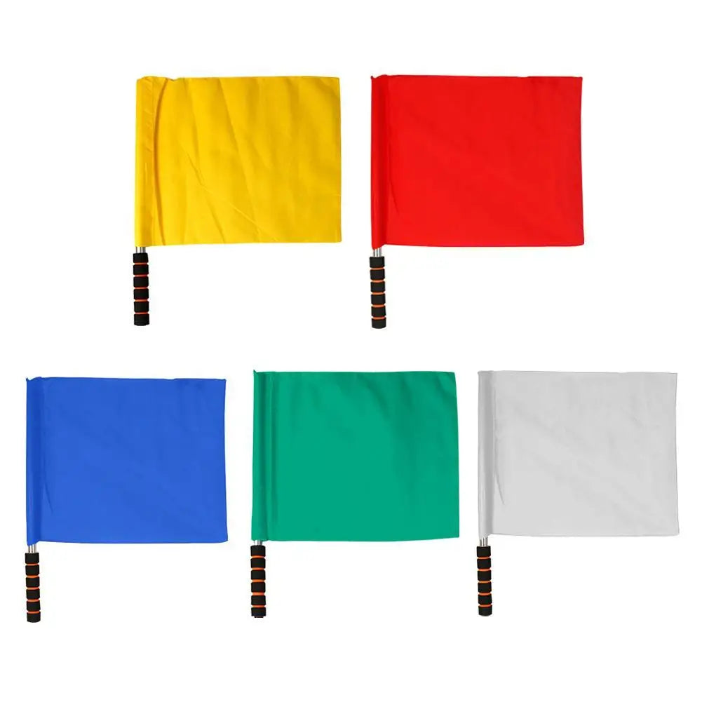 1Pcs Soccer Referee Flag Red White Yellow Blue Green Football Training Command