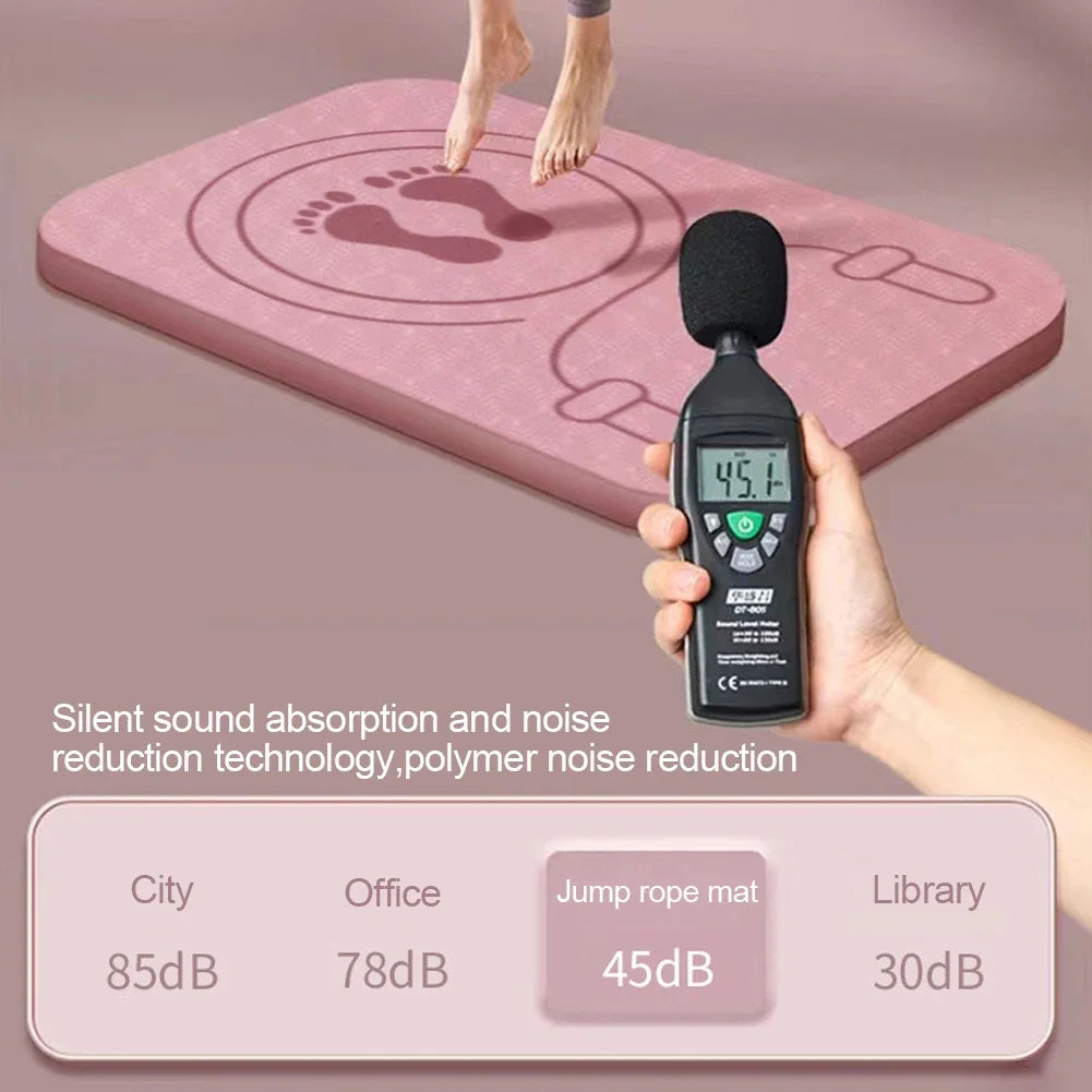 Professional Yoga Mat Indoor Shock Absorption Non-Slip Sound Insulation Cordless Skipping Mat Sports Weight Loss Fitness Cushion