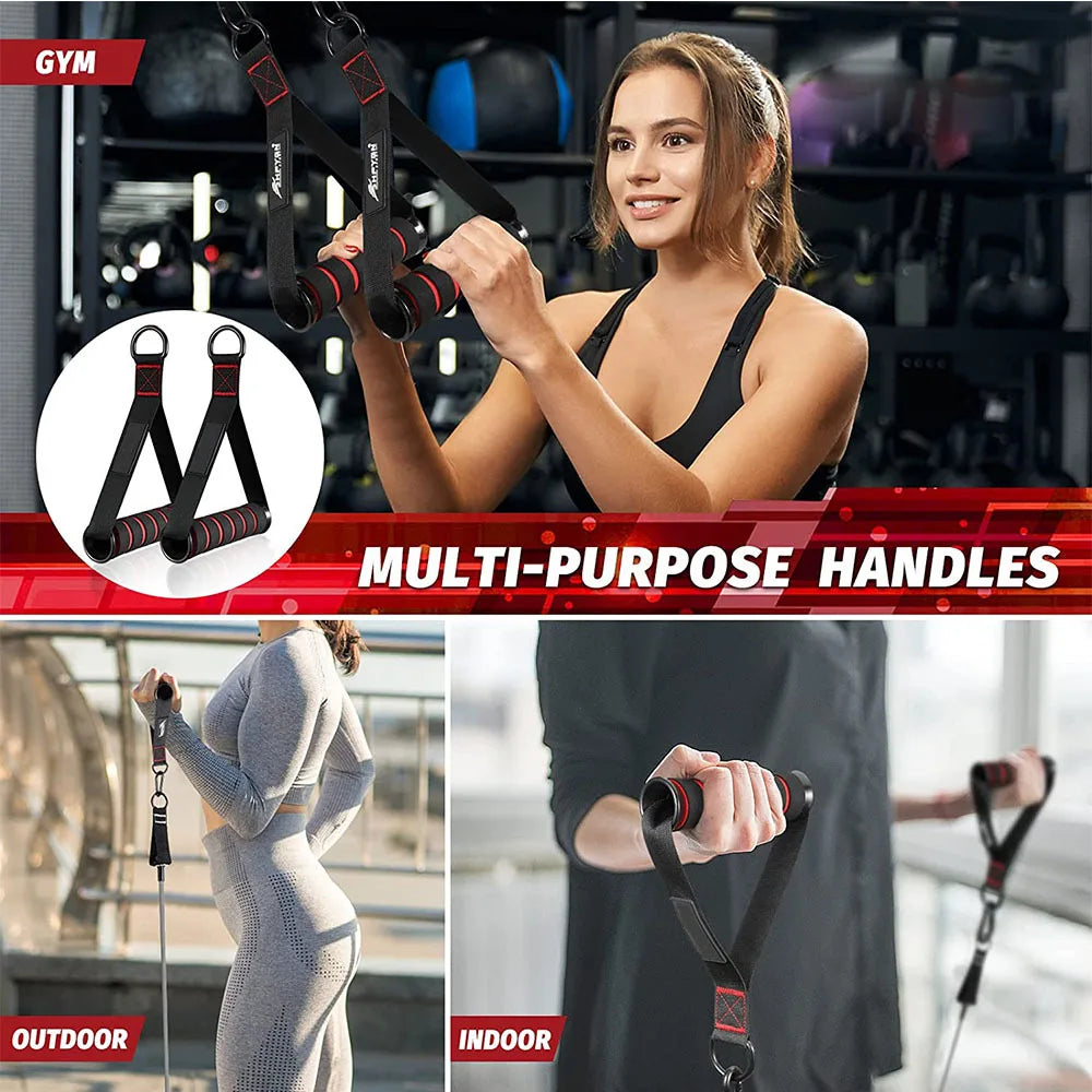 Triceps Lowering Rope Face Pull Handles Push Pull Down Cord