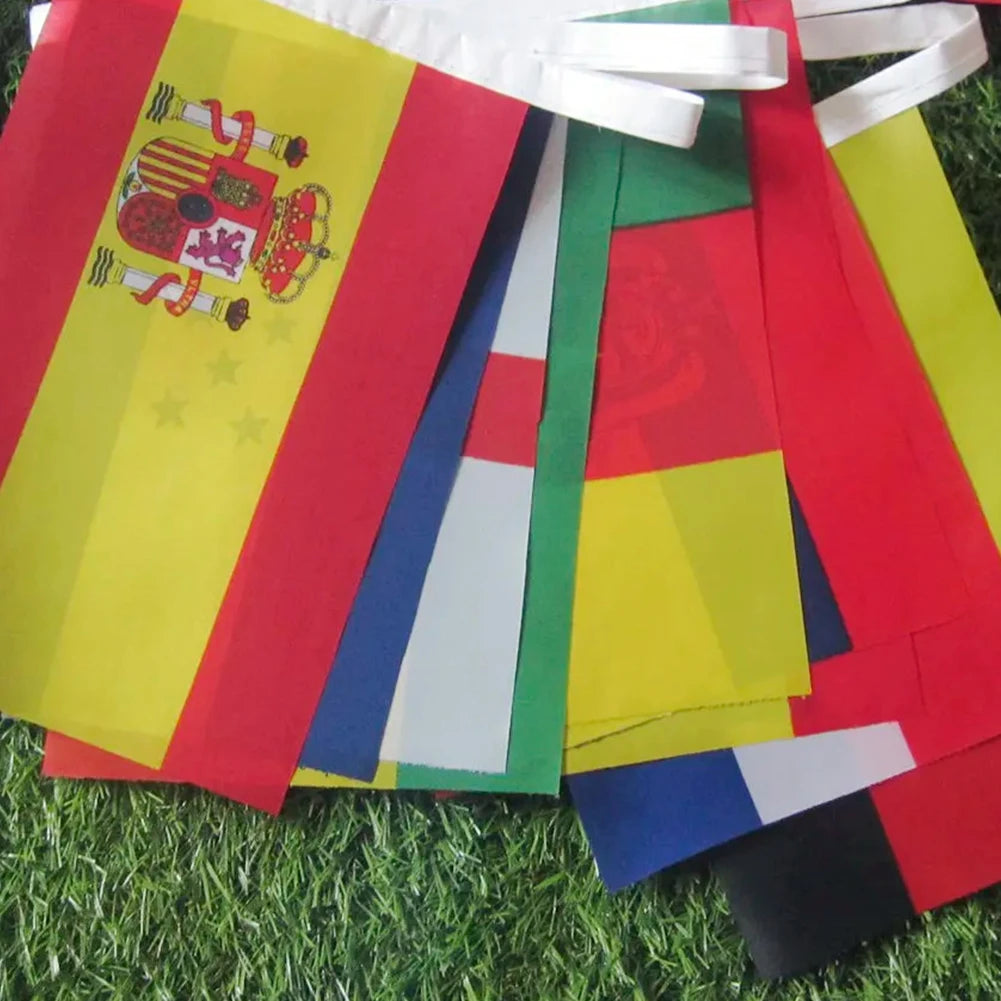 2024 Europe Countries Flag Polyester 7M 24 Countries Hanging String Flags