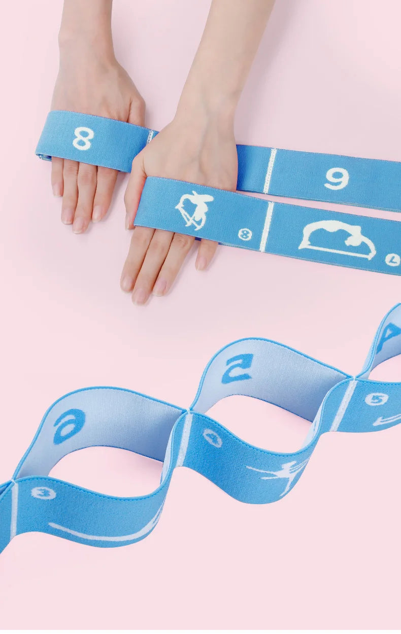 Multi-Functional Slimming Resistance Bands Yoga Strap Elastic Band 8/10/12 Grids