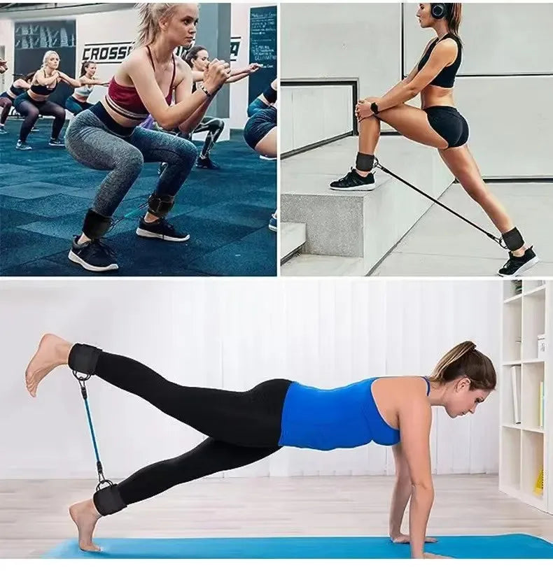 Resistance Bands Set Ankle Straps Adjustable Foot