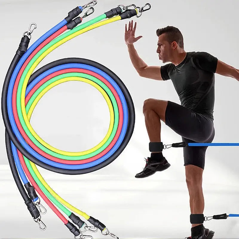 11 Pcs/Set TPE Resistance Band Set Fitness Band
