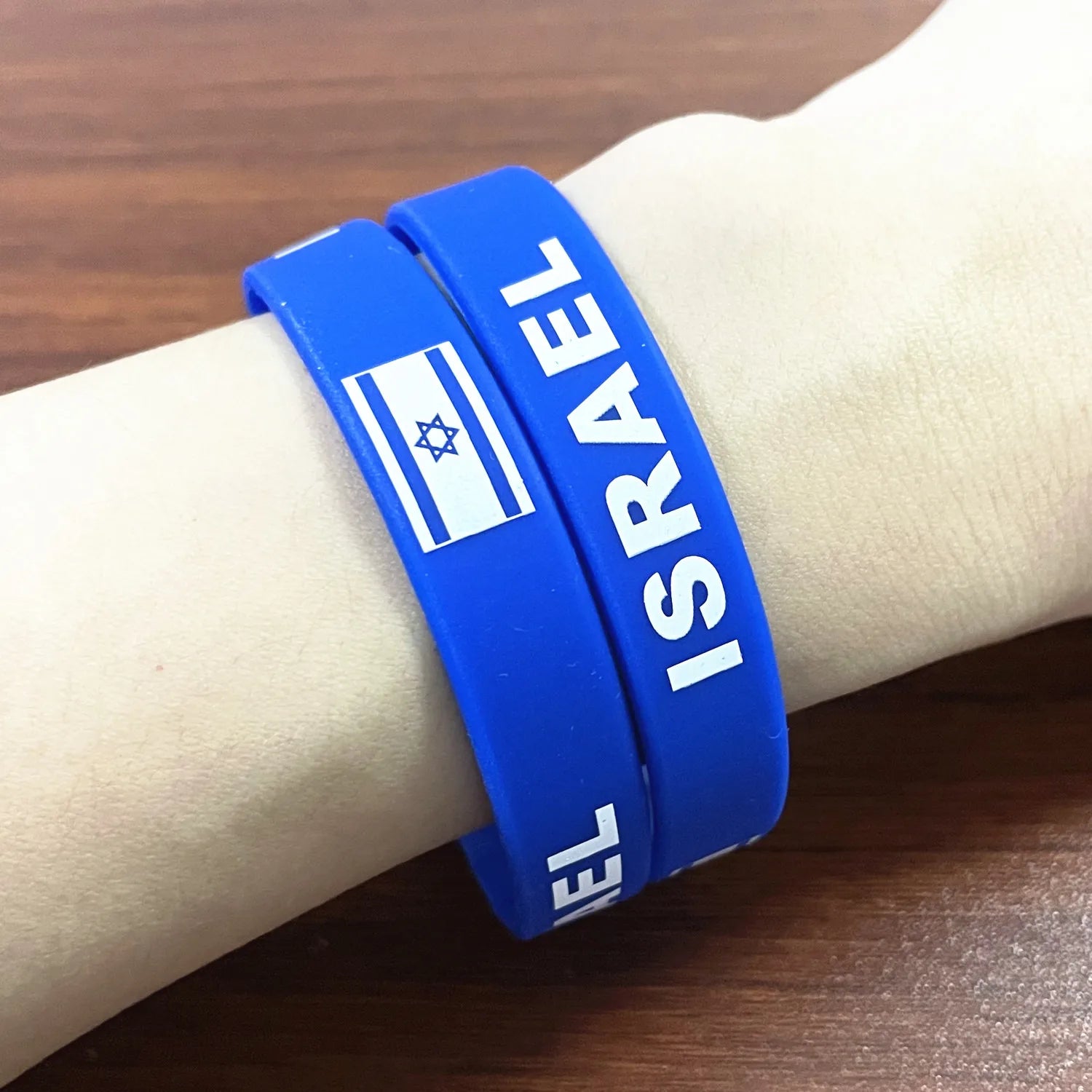 2pcs Israel Flag Silicone Wristbands