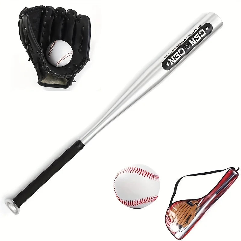 Baseball Balls Set 63.5cm Aluminum Alloy Baseball Bat PVC Baseball Glove