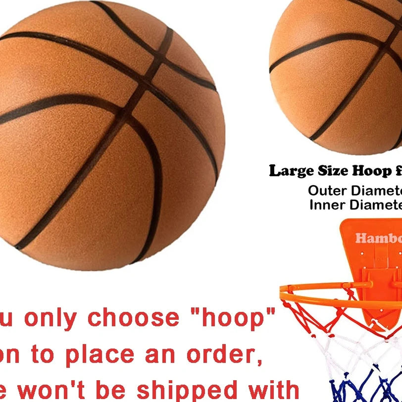 Silent Basketball Size 7#(29.5")6#/5# Dribbling Indoor Grooved Airless Foam