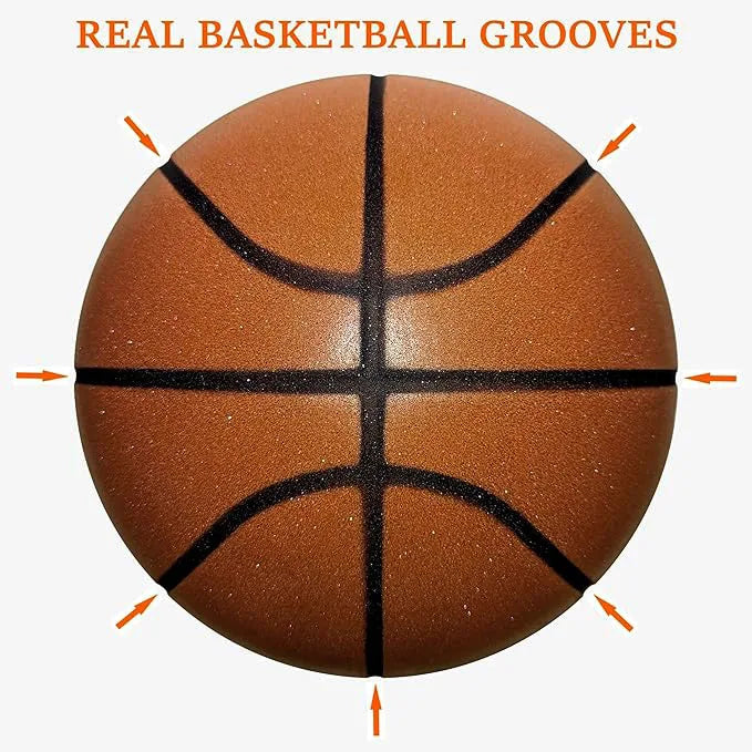 Silent Basketball Size 7#(29.5")6#/5# Dribbling Indoor Grooved Airless Foam