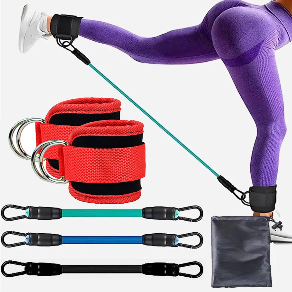 Resistance Bands Set Ankle Straps Adjustable Foot