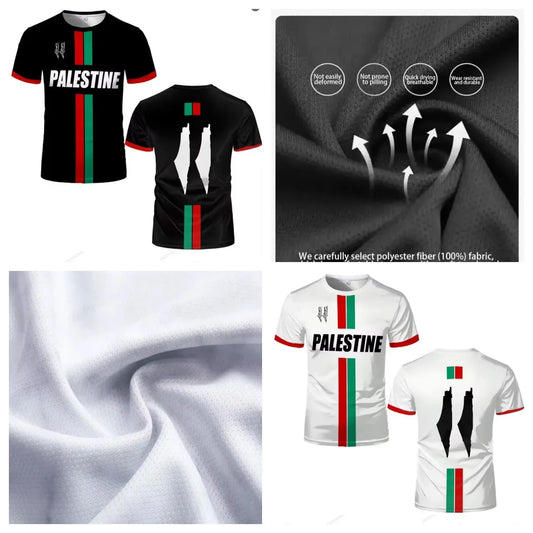 Palestine Football Jersey T Shirts Adult & Kids Light Luxury Digital Printed Soccer Uniforms