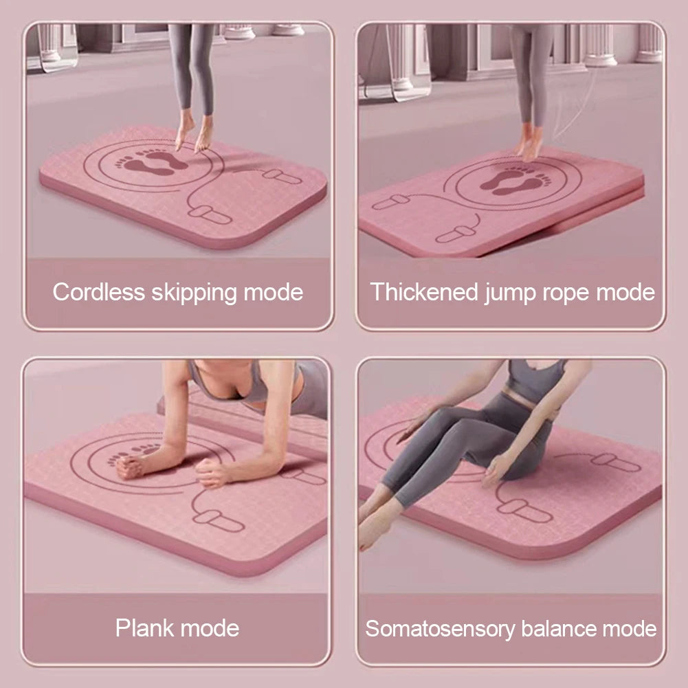 Yoga Mat Indoor Shock Absorption Non-Slip Sound Insulation Cordless Skipping Mat