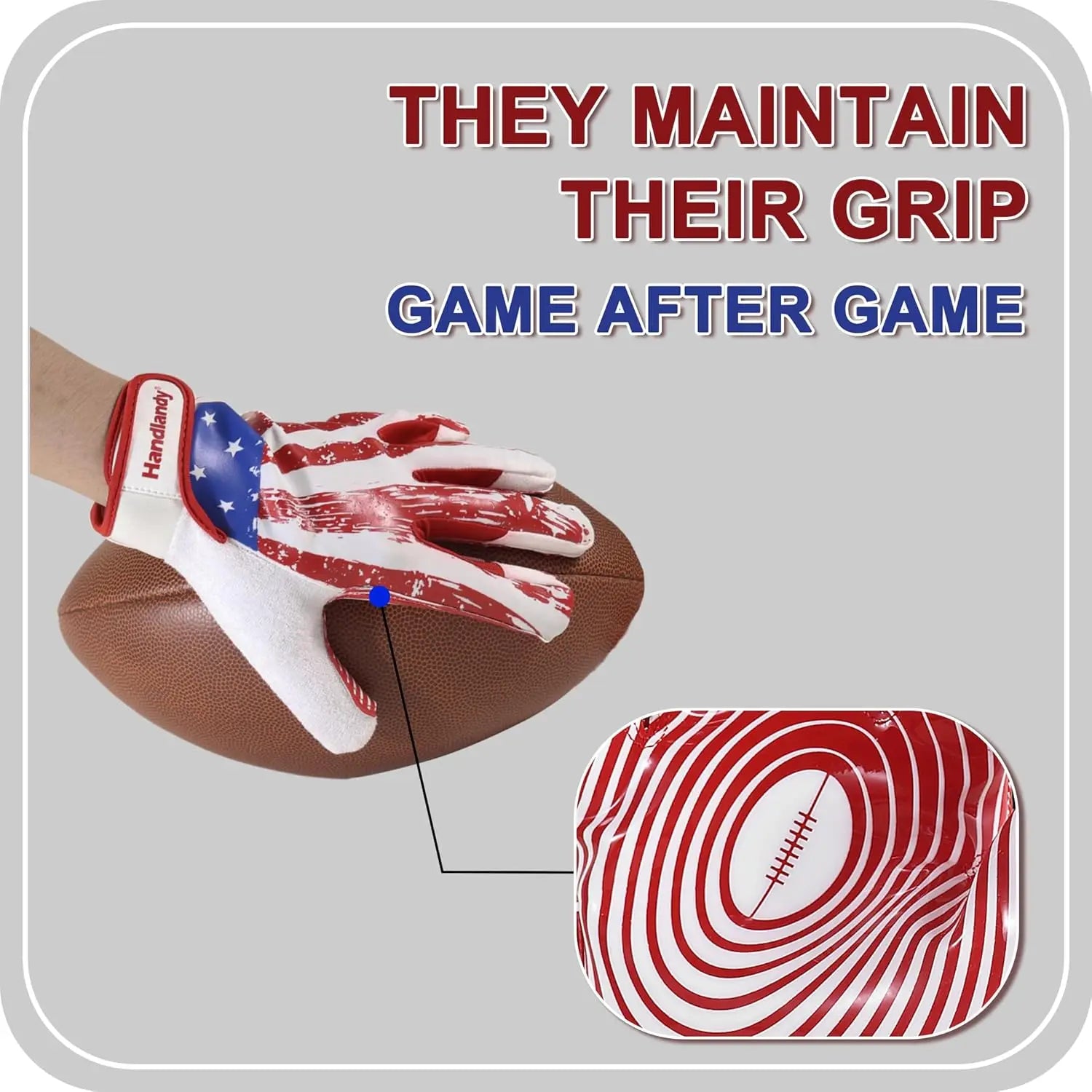 HANDLANDY Youth American Football Gloves for Boys Girls