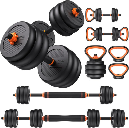 Adjustable Dumbbell Weight Set – 20/30/40/45/70/90lbs with 5-in-1 Versatile Training Options