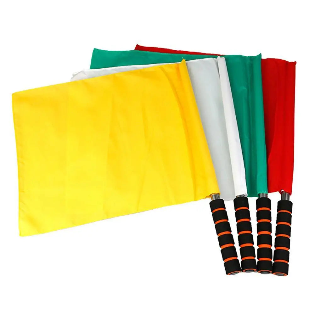 1Pcs Soccer Referee Flag Red White Yellow Blue Green Football Training Command