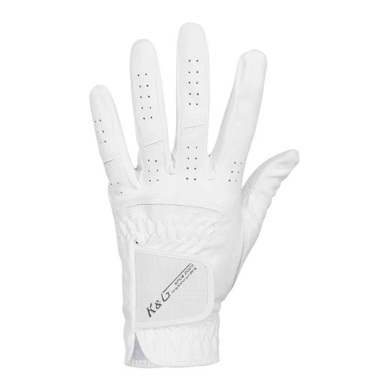 High Quality Golf Gloves Men's Gloves Left Hand Soft White Dark Grey Swing Training Granules