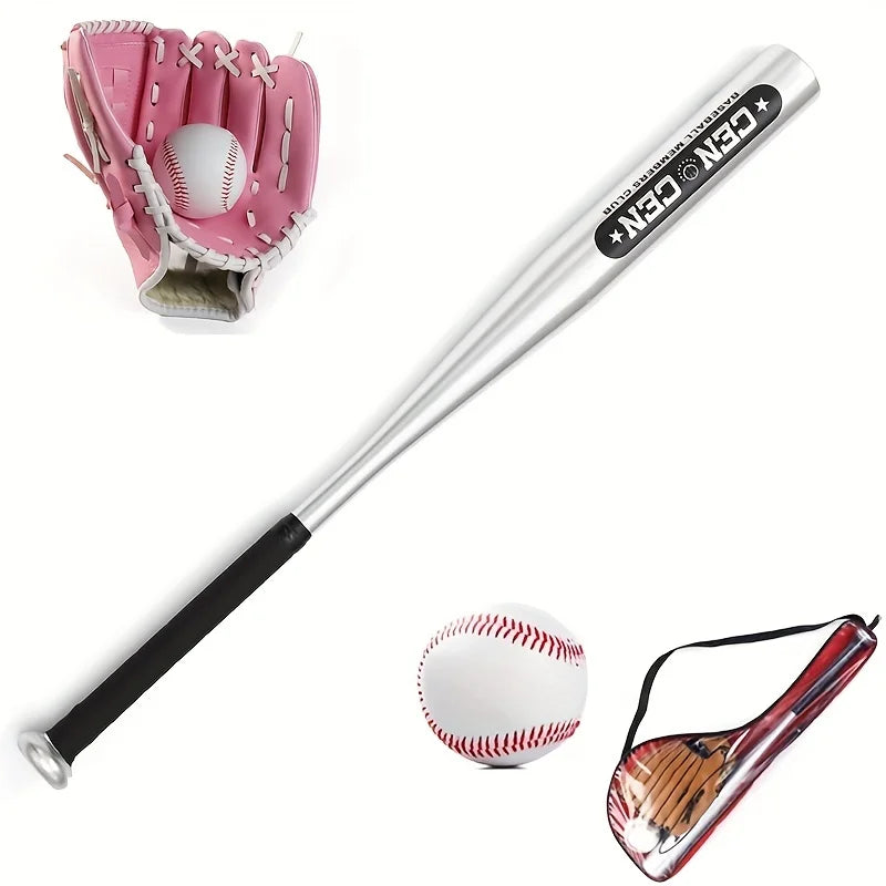 Baseball Balls Set 63.5cm Aluminum Alloy Baseball Bat PVC Baseball Glove