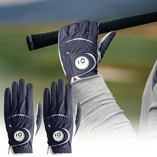 Golf Gloves Men Right Handed Golfer 2 Pack Left Hand with Ball Marker